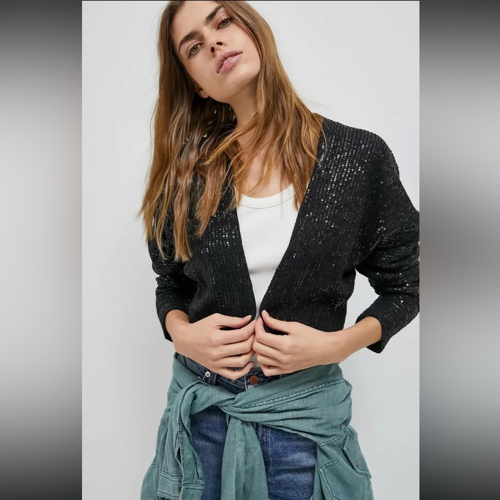 NEW Anthropologie Maeve Artemia Sequined Cardigan Size  XS/S